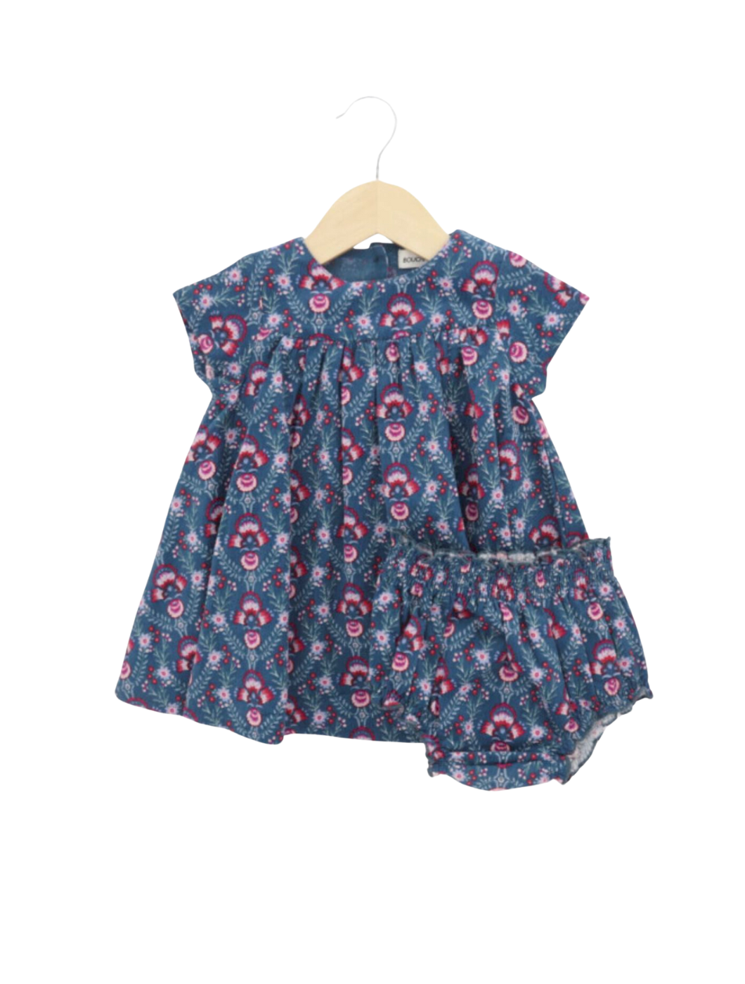 Blouse Bouchara enfant - Motif bleu et rose