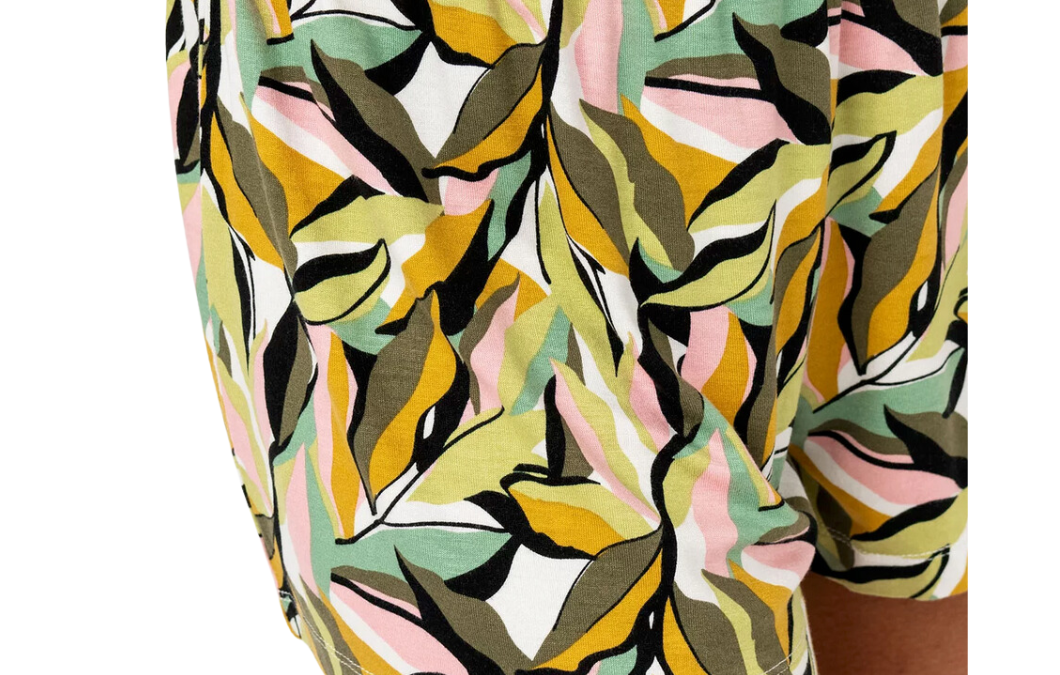Short Gémo imprimé feuilles multicolores
